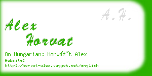 alex horvat business card